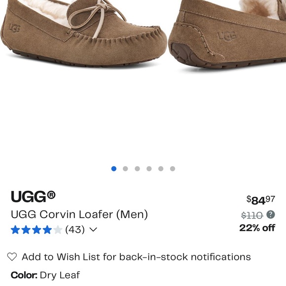 UGG Men’s Corvid suede loafers with fur lining - Picture 6 of 7